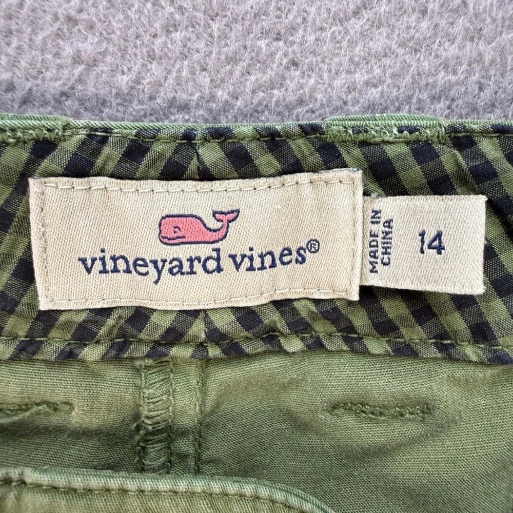 Vineyard Vines Chino Pants Straight Leg 14 Green Cotton Stretch Casual Preppy - Picture 4 of 13